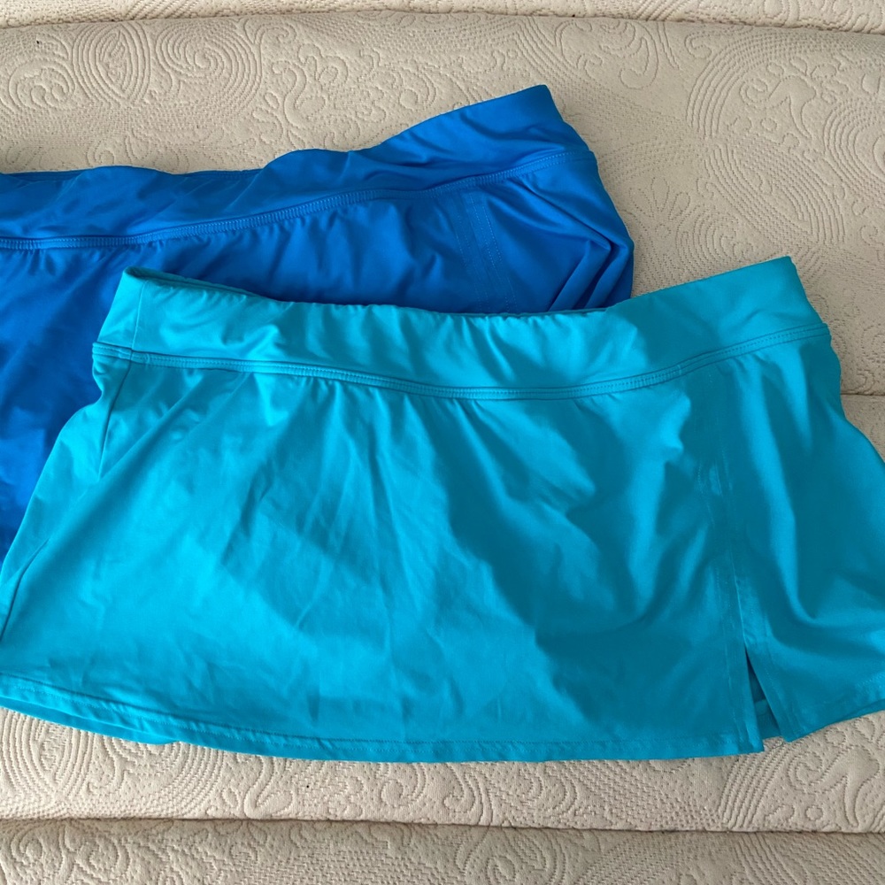 2 Lands End Swim Skirts Bottom Like New 12 L Large